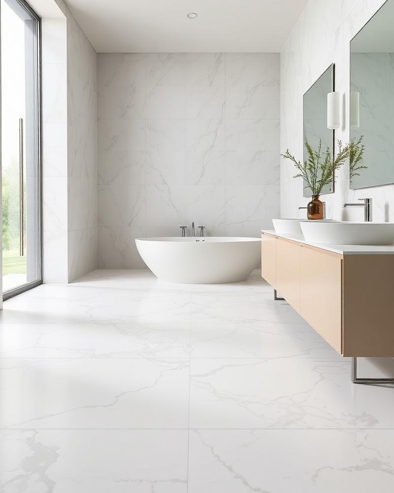 Tile flooring installed by At Your Service Flooring